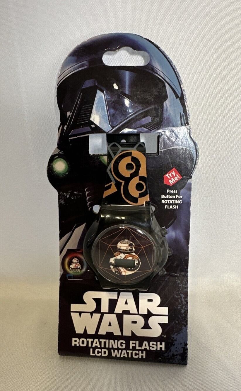 Disney Star Wars Lucasfilm Rotating Flash LCD Watch BB8 Needs Battery New